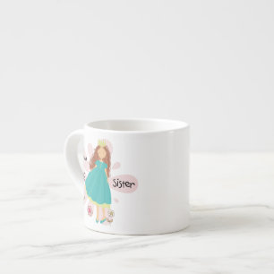Princess Big Sister Brown Hair Espresso Cup