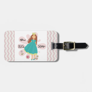 Princess Big Sister Brown Hair Luggage Tag