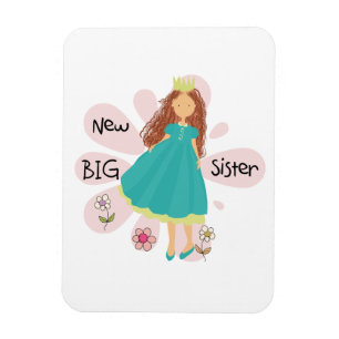 Princess Big Sister Brown Hair Magnet