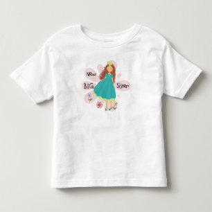 Princess Big Sister Brown Hair Toddler T-Shirt