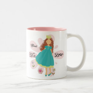 Princess Big Sister Brown Hair Two-Tone Coffee Mug