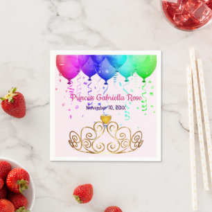 Princess Birthday Balloons Party Paper Napkins
