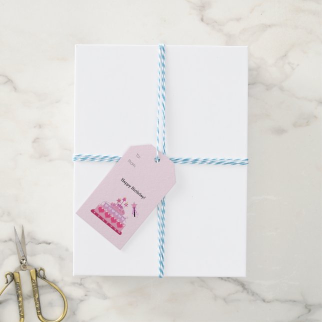 Princess Birthday Cake Gift Tags (With Twine)