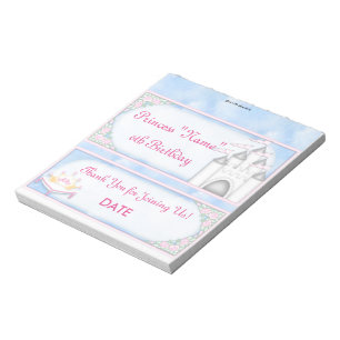Princess Birthday Candy Bar Wrapper Party Favour Notepad