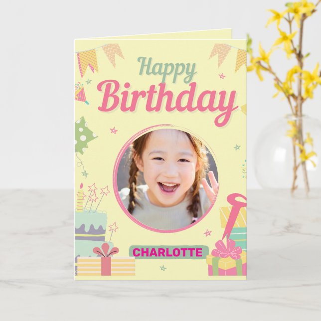 princess birthday card (Yellow Flower)