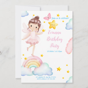 Princess Birthday Card – Butterfly Wings & Stars
