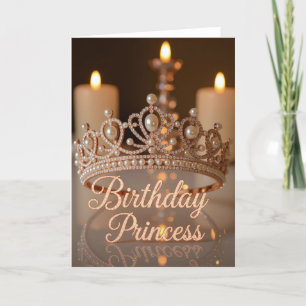 Princess birthday card, daughter birthday,Happy bi Holiday Card