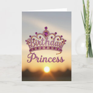 Princess birthday card, daughter birthday,Happy bi Holiday Card