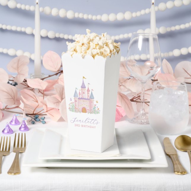 Princess Birthday Enchanted Castle Popcorn  Favour Box (Wedding)