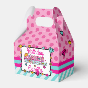Princess Birthday Girl Crown Number Favour Box