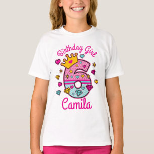 Princess Birthday Girl Sixth Crown Number  T-Shirt