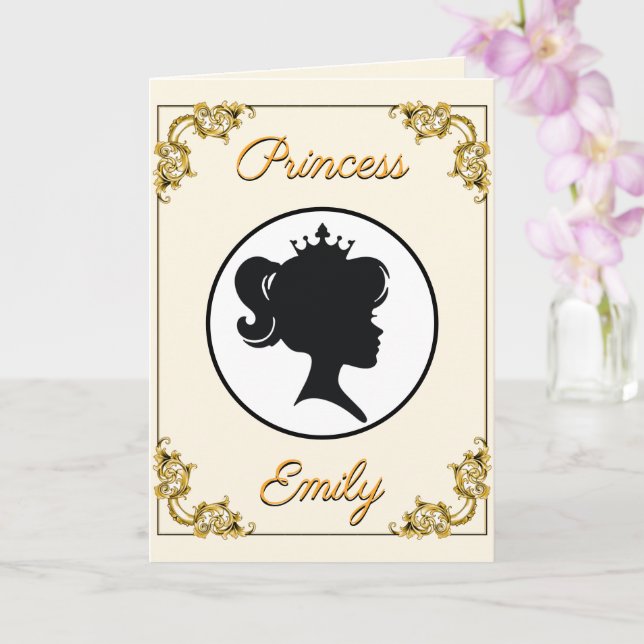 Princess Birthday Her Royal Highness Name & Age Card (Orchid)