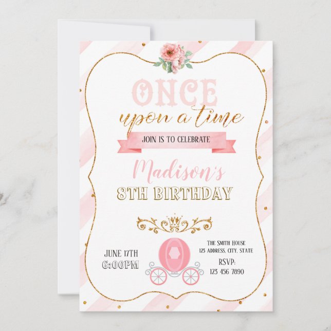 Princess birthday invitation (Front)