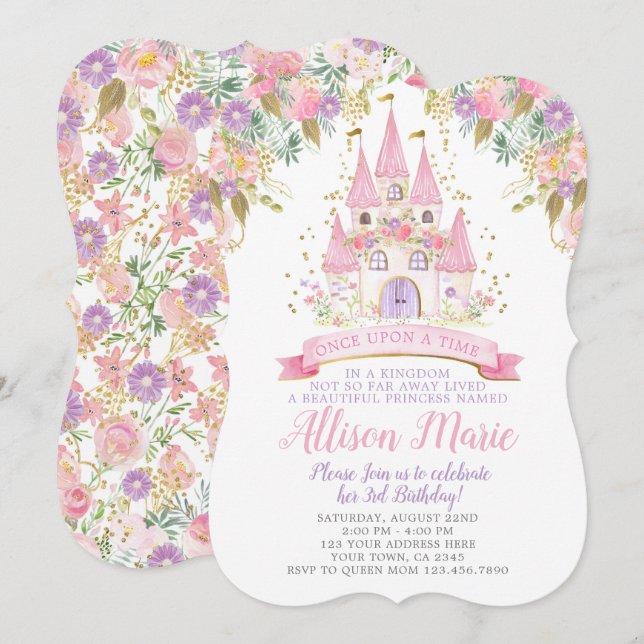 Princess Birthday Invitation (Front/Back)