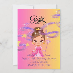 princess birthday invitation,digital download invitation