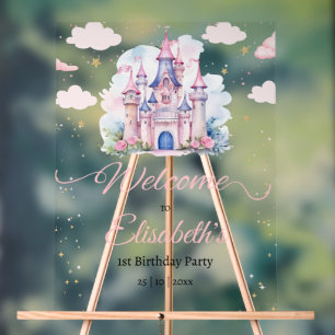 Princess birthday invitation, Little Princess 1st Acrylic Sign