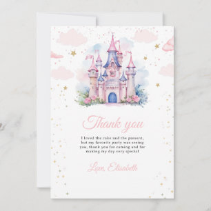 Princess birthday invitation, Little Princess 1st Thank You Card