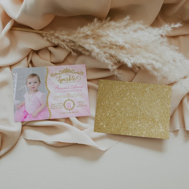 Princess Birthday Invitation Pink & Gold (Creator Uploaded)