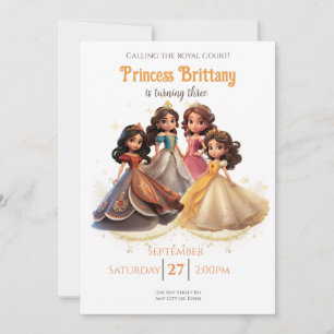 Princess Birthday Invitation, Princess Royal Court Invitation