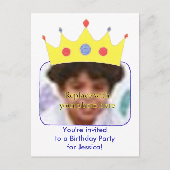 Princess birthday invitation template postcards (Front)