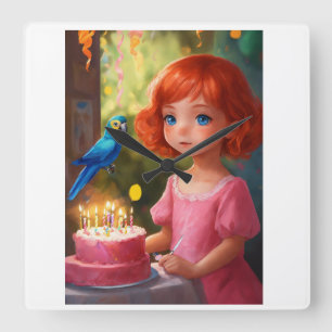 Princess Birthday Magic Square Wall Clock