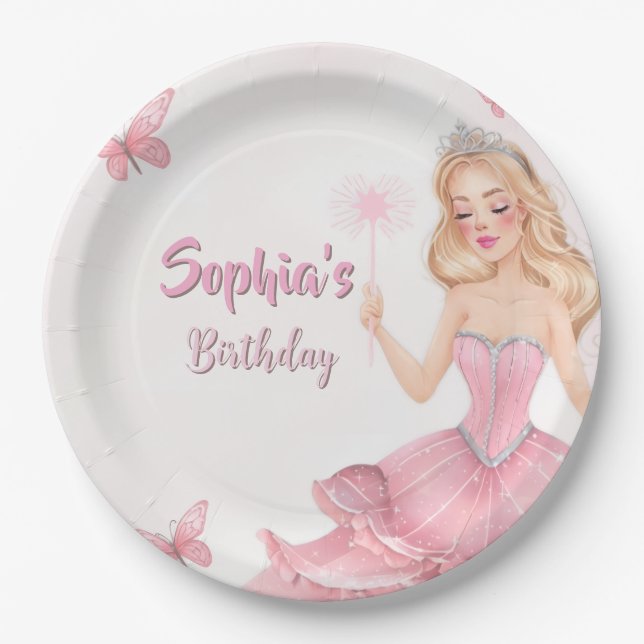 Princess Birthday Paper Plate (Front)