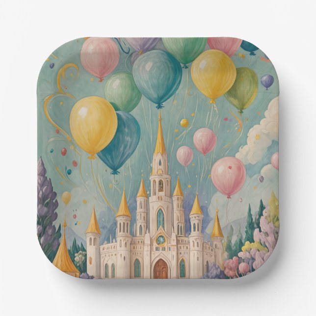 Princess Birthday Paper Plate (Front)