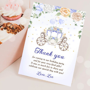 Princess Birthday Party Carriage Thank You Card