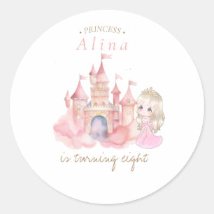 Princess Birthday party Classic Round Sticker