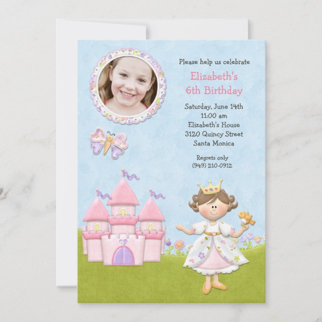 Princess Birthday Party Invitation (Front)