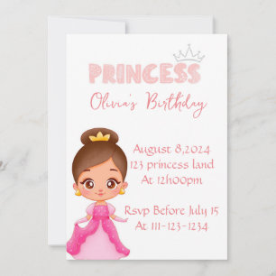 PRINCESS BIRTHDAY PARTY INVITATION FOR GIRLS