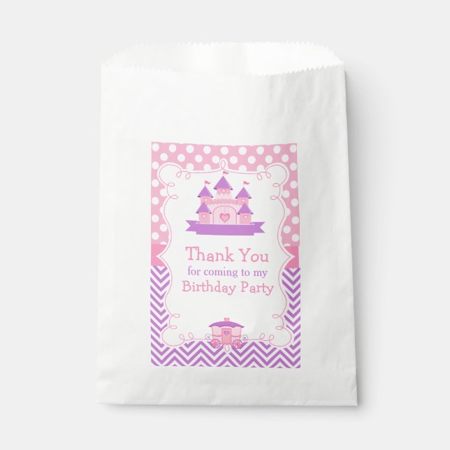 Princess Birthday Party Pink and Purple Favour Bag (Front)