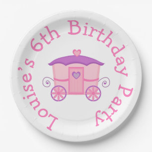 Princess Birthday Party Pink and Purple Paper Plate