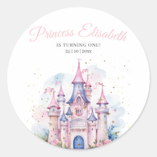 Princess Birthday Party, Princess Castle Birthday Classic Round Sticker