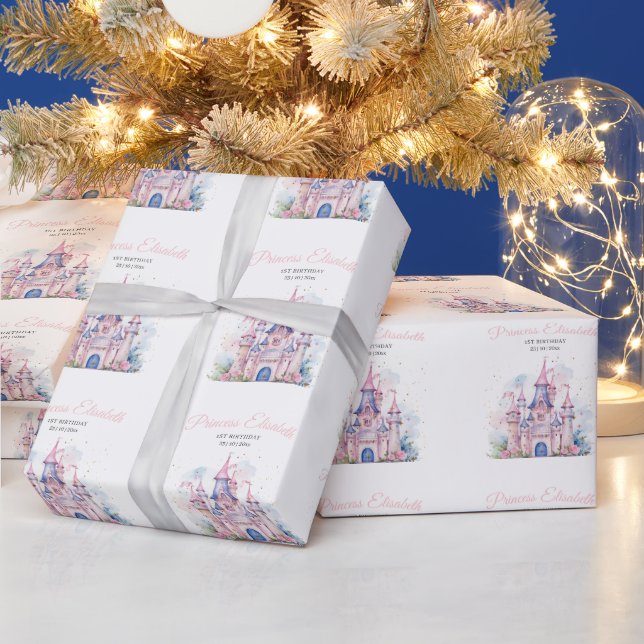 Princess Birthday Party, Princess Castle Birthday Wrapping Paper (Holidays)