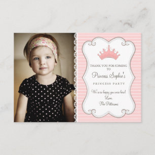 Princess Birthday Photo Thank You Card