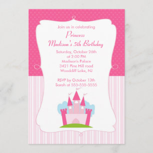 Princess Birthday Pretty In Pink Party Invitation