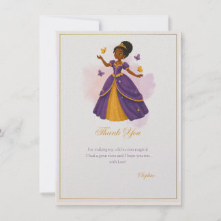 Princess Birthday Thank You Card