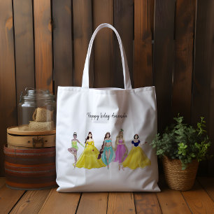 princess, birthday, tote bag