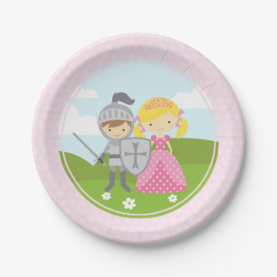 Princess blonde and Knight party plates