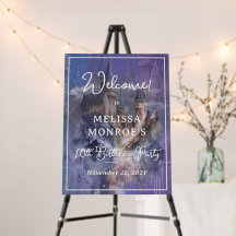 Princess Blue Castle Birthday Welcome Sign