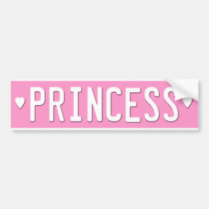 Princess Bumper Sticker License Plate Pink