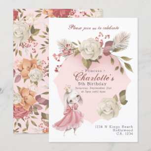 Princess Bunny Rabbit Personalised Birthday Party Invitation