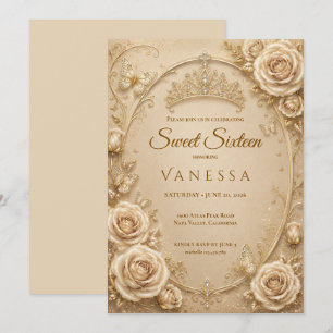 Princess butterflies sweet 16 Invitation