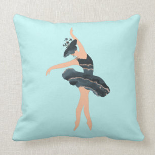 Princess butterfly ballerina blue and gold throw p cushion