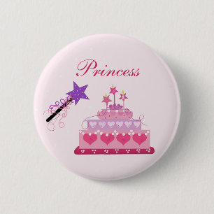 Princess Cake and Wand 6 Cm Round Badge