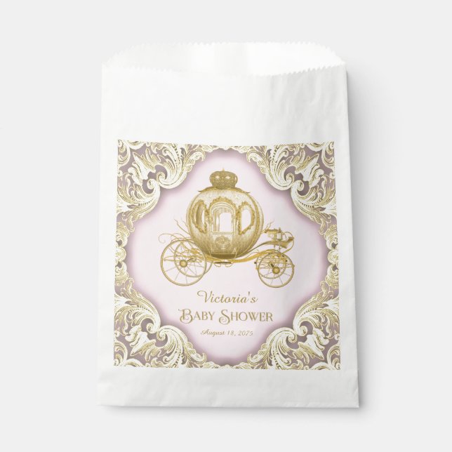 Princess Carriage Baby Shower Favour Bag (Front)