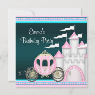 Princess Carriage Castle Girls Princess Birthday Invitation