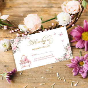 Princess Carriage Floral How Big is Mummy's Belly Enclosure Card
