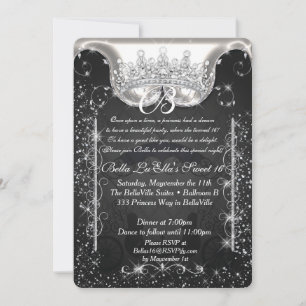 Princess Carriage Jewel Party Birthday Invitations